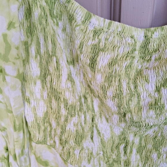 Faithful The Brand Dress Sz6 Puff Sleeve/Back Smocking Bra Form Sweetheart Front - Picture 11 of 14